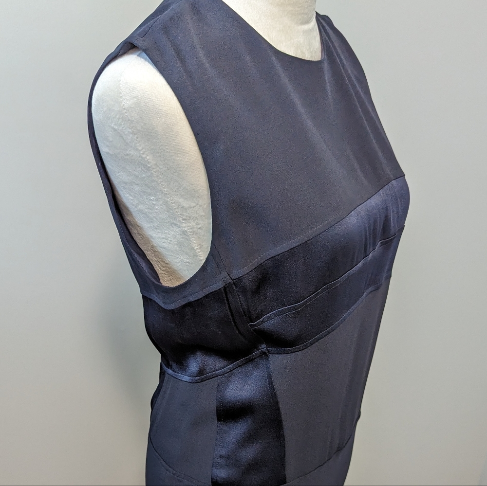 JOSEPH Navy Satin Crepe Midi Dress - Picture 10 of 14